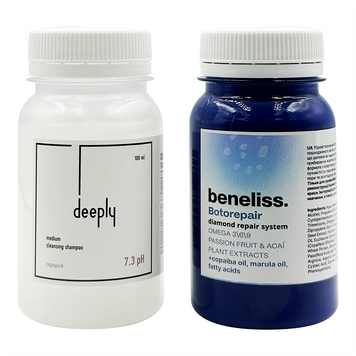 Beneliss Botorepair + Deeply Medium Cleansing Shampoo 7.3 pH 100+100 мл BD0003 фото