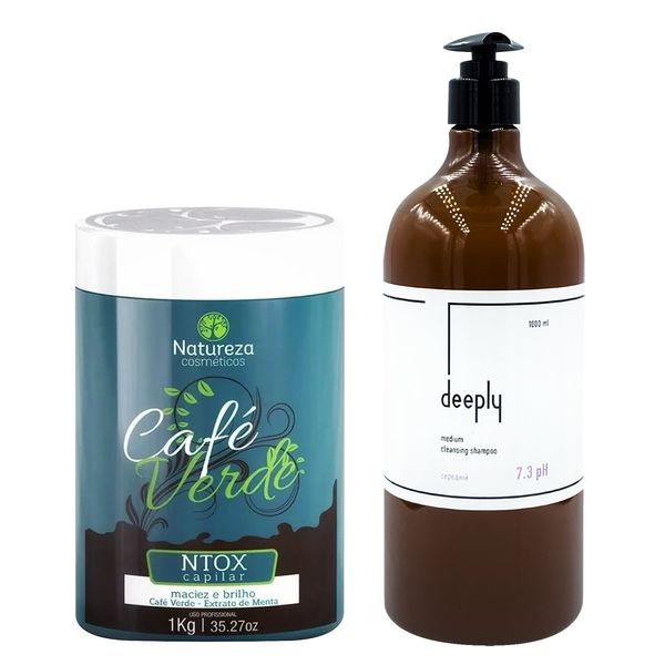 Ботекс Natureza Cafe Verde + Deeply Medium Cleansing Shampoo 7.3 pH 1000+1000 мл KIT0008 фото