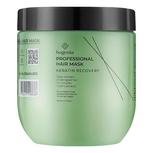 Bogenia Keratin Recovery Professional Hair Mask Маска для волосся "Кератинове відновлення" 500 мл BG0002 фото