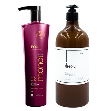 Ботекс Fox Monoi + Deeply Medium Cleansing Shampoo 7.3 pH 1000+1000 мл KIT0003 фото