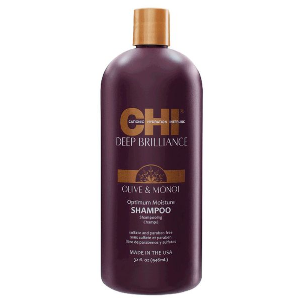 CHI Deep Brilliance Olive & Monoi Optimum Moisture Shampoo Шампунь увлажняющий для поврежденных волос, 946 мл 810543 фото