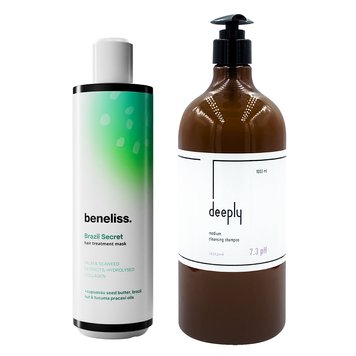 Beneliss Brazil Secret + Deeply Medium Cleansing Shampoo 7.3 pH 500+1000 мл BD0004 фото