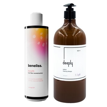 Beneliss Benefit + Deeply Medium Cleansing Shampoo 7.3 pH 500+1000 мл BD0001 фото