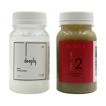 Кератин Nuance Professional Power Liss Exclusive + Deeply Medium Cleansing Shampoo 7.3 pH 100+100 мл KIT0011 фото