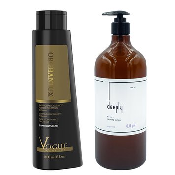 Нанопластика Vogue Orghanlux + Deeply Hardcore Cleansing Shampoo 8.0 pH 1000+1000 мл KIT0018 фото