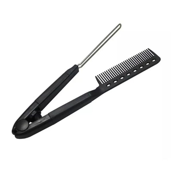 Hair Expert Hairbrush V Shaped METAL comb BLACK гребінець-затискач KRT0009 фото