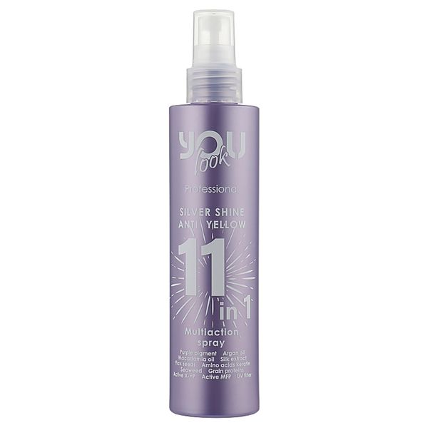 YouLook multiaction spray 11in1 Silver Shine Anti Yellow Багатофункційний засіб для блондинок 11 в 1 200 мл YL0021 фото